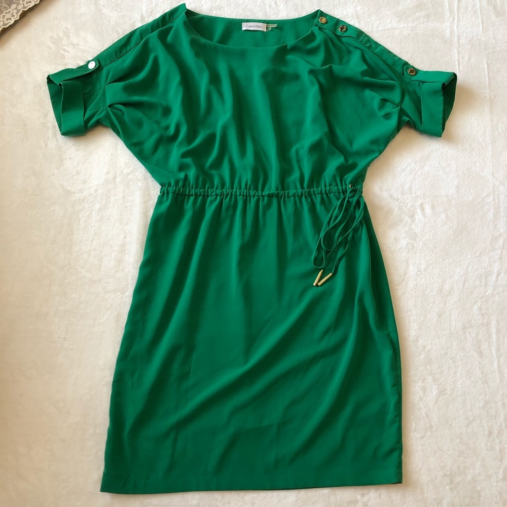 Calvin Klein Green Dress with Sleeves